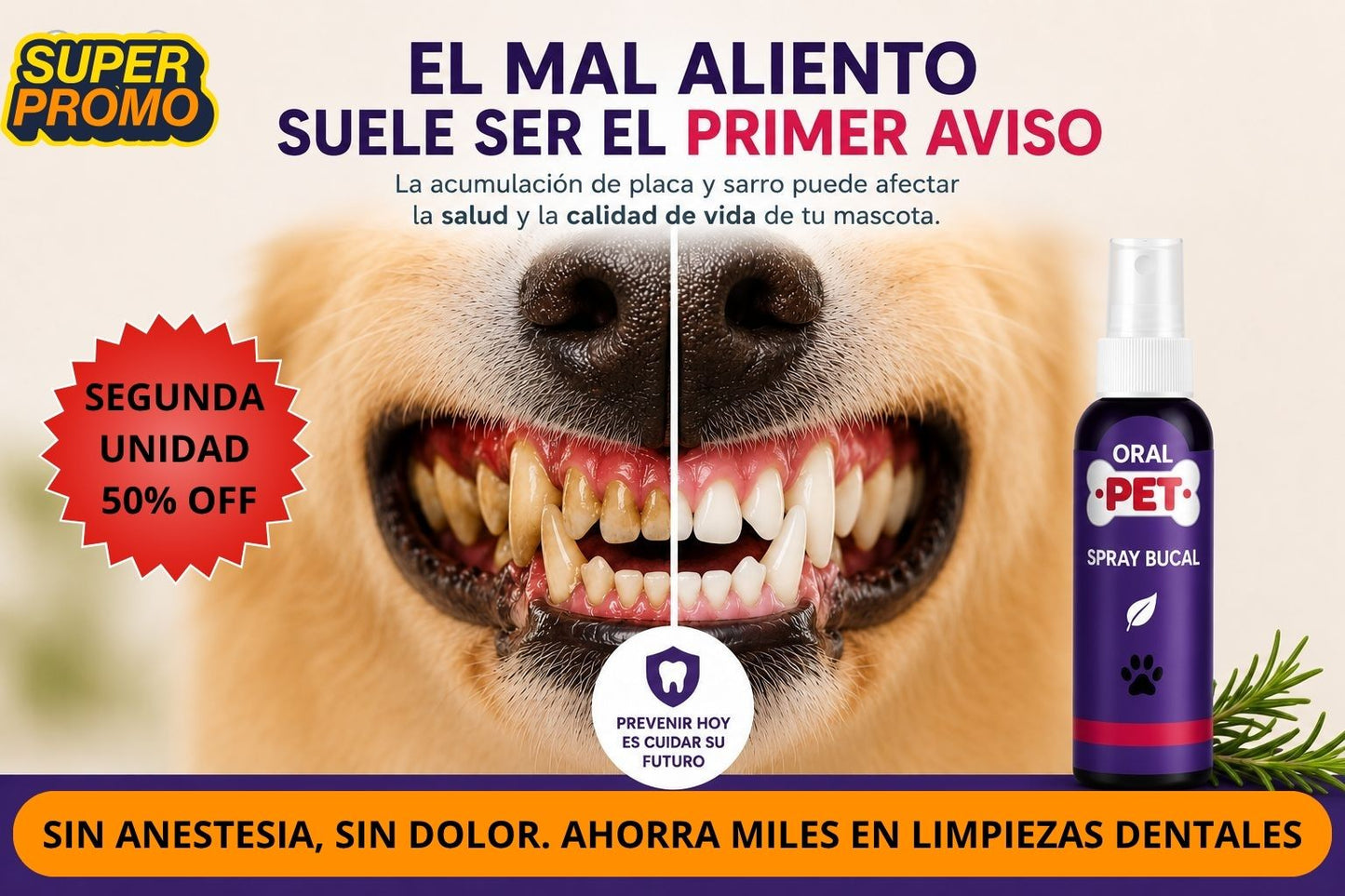 Oral Pet Spray - Limpiador Bucal para Mascotas