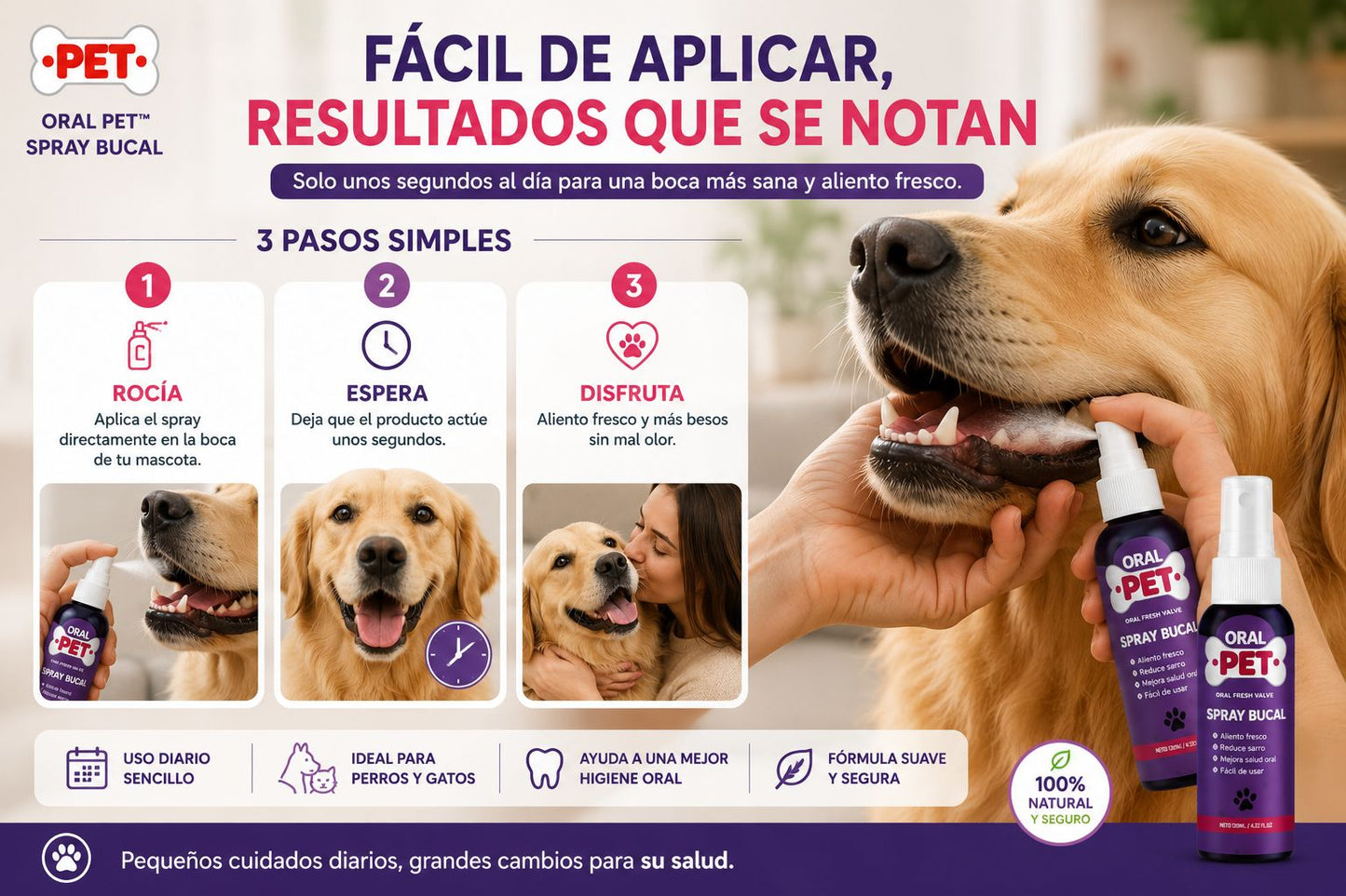 Oral Pet Spray - Limpiador Bucal para Mascotas