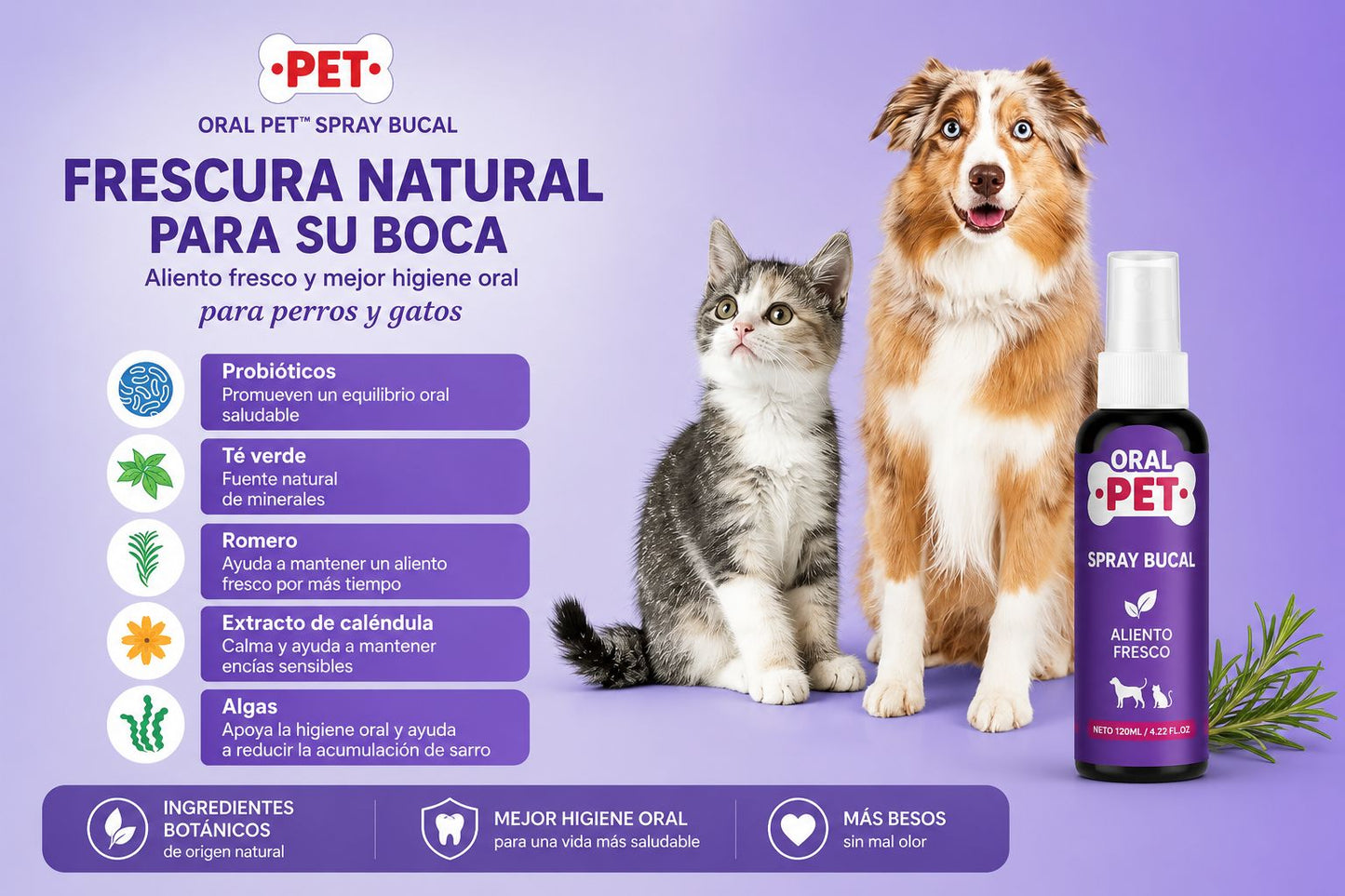 Oral Pet Spray - Limpiador Bucal para Mascotas