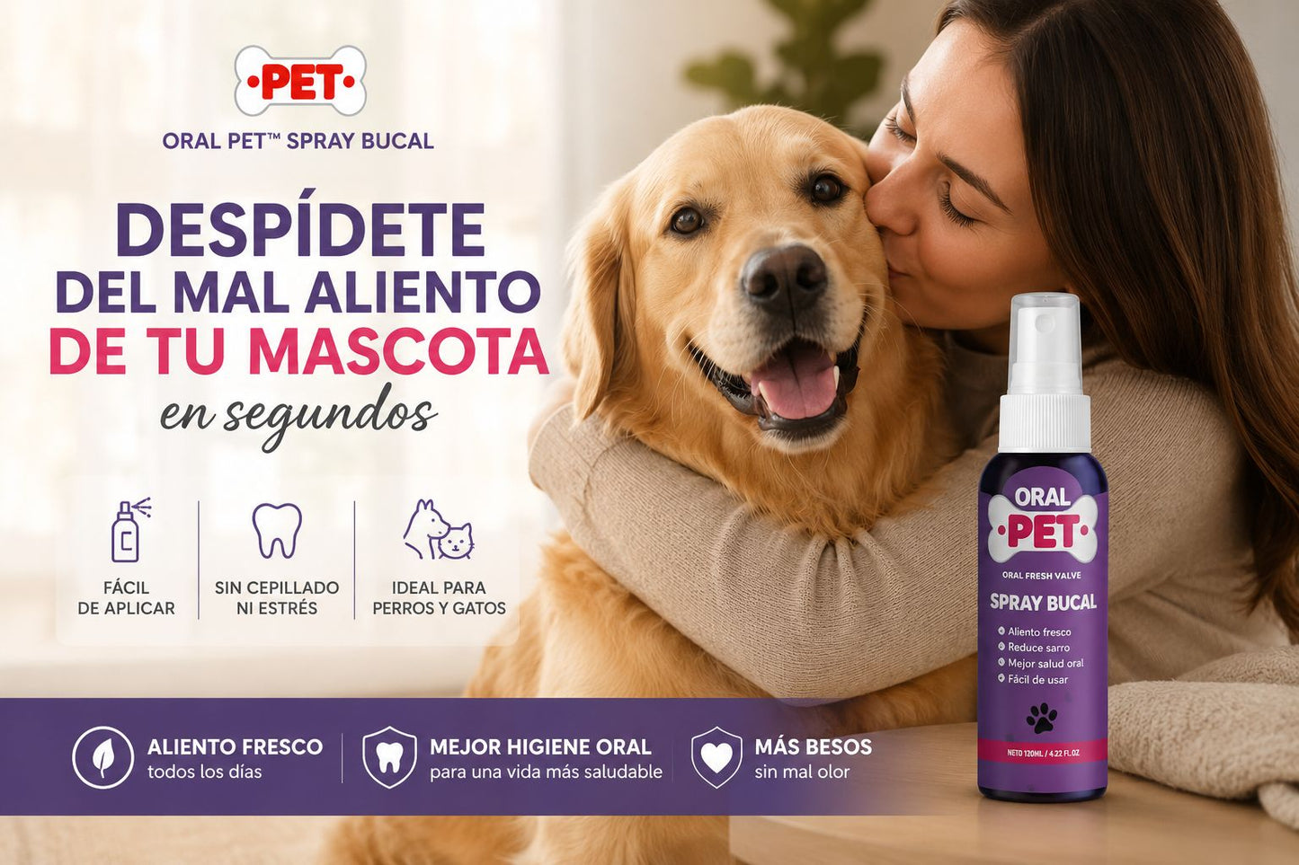 Oral Pet Spray - Limpiador Bucal para Mascotas