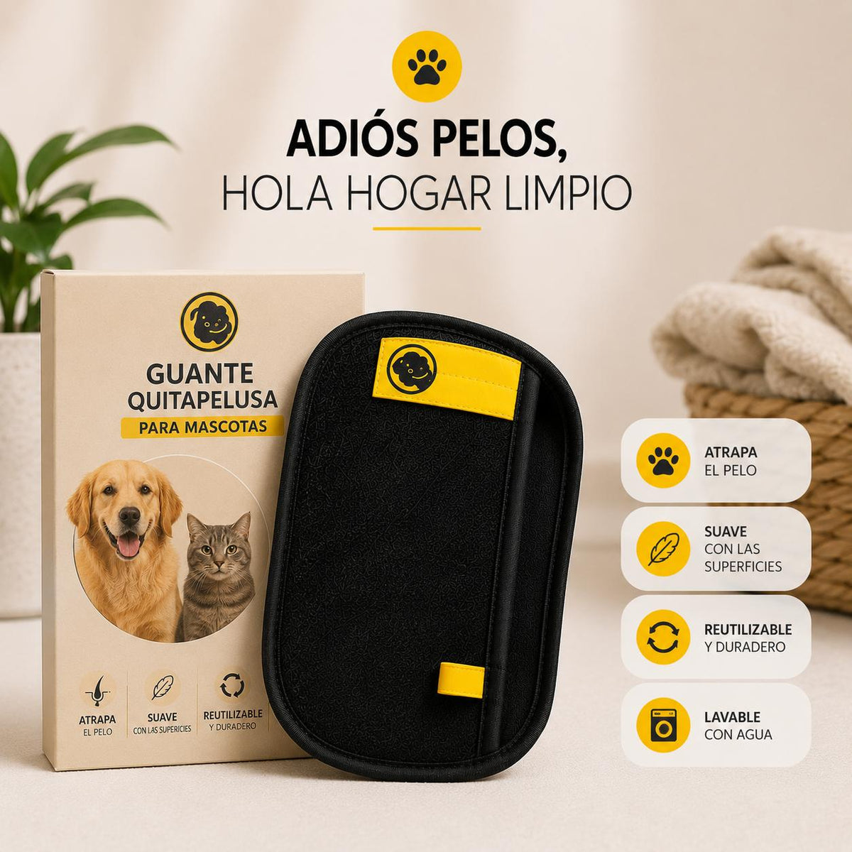 Guante Quita Pelos Mascotas